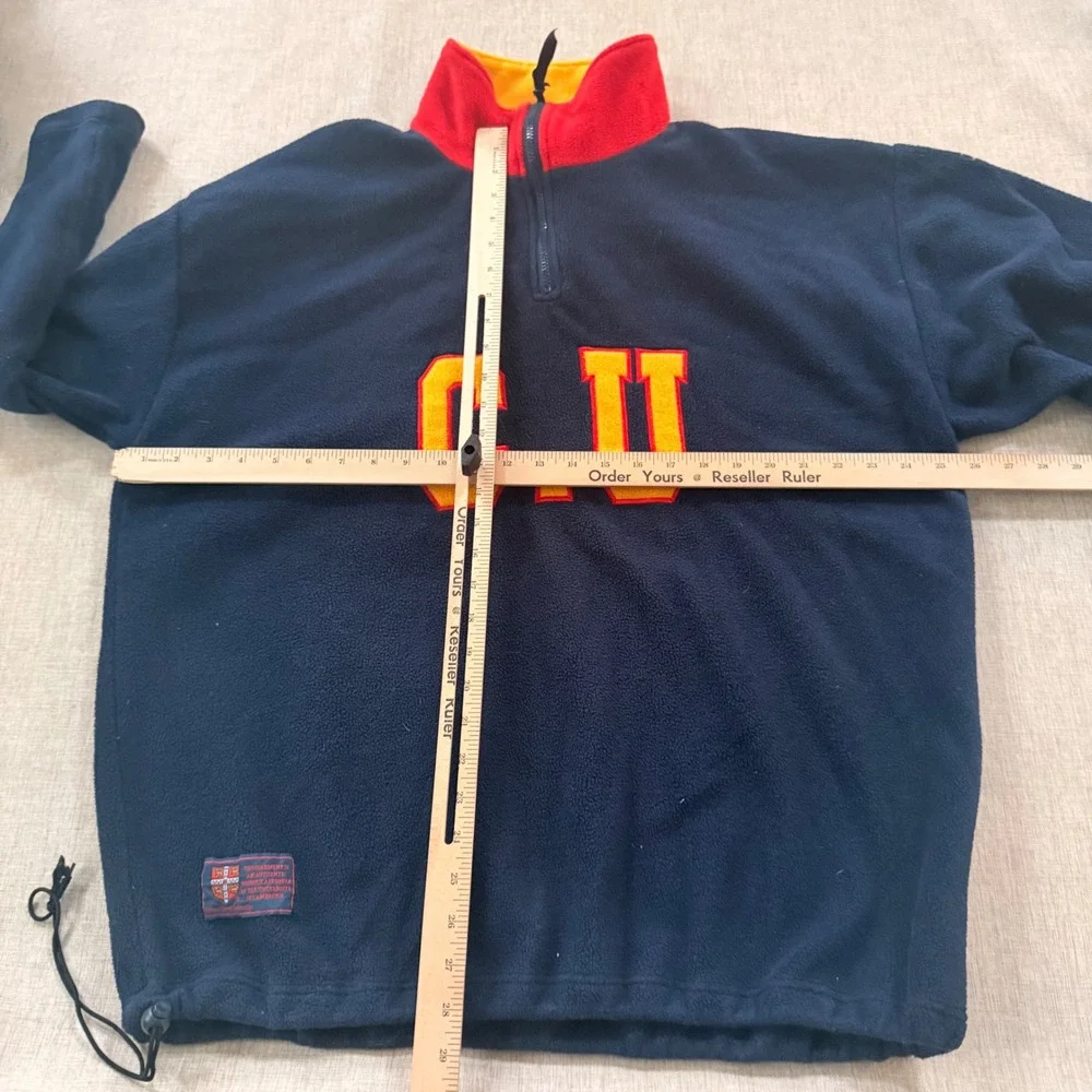 University of Cambridge Fleece Quarter Zip men's XXL Colorblock made in UK
